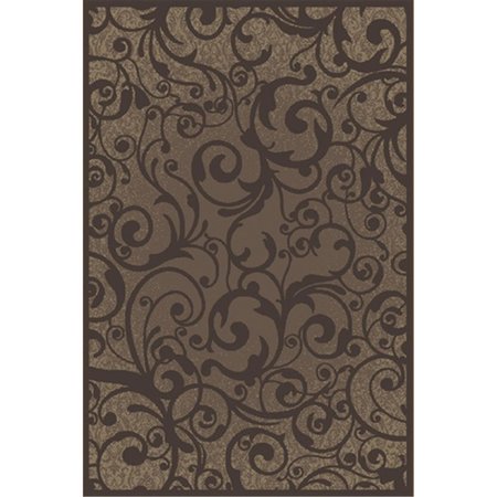 AURIC 1845-0045-BROWN Pisa Round Brown Contemporary Turkey Area Rug7 ft. 10 in. AU489384